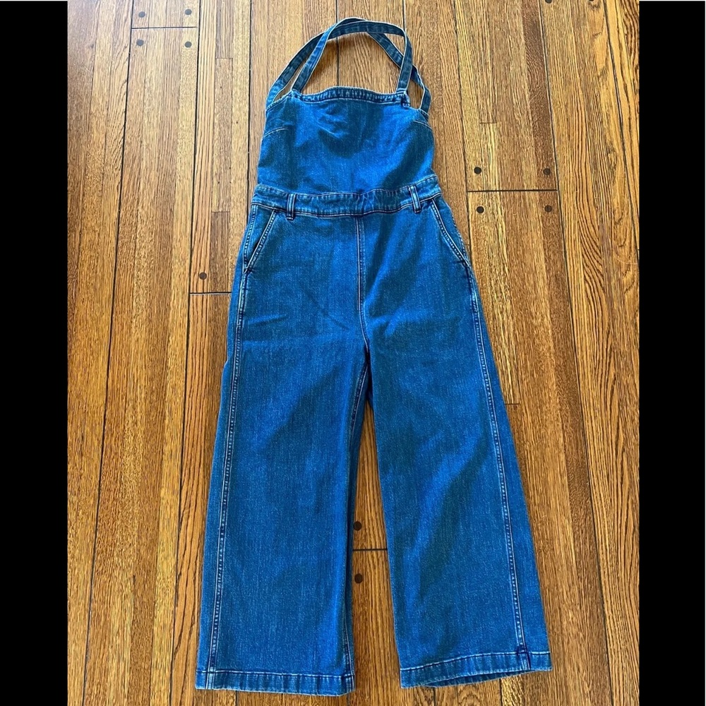 Madewell Denim Halter Jumpsuit Overalls Large L